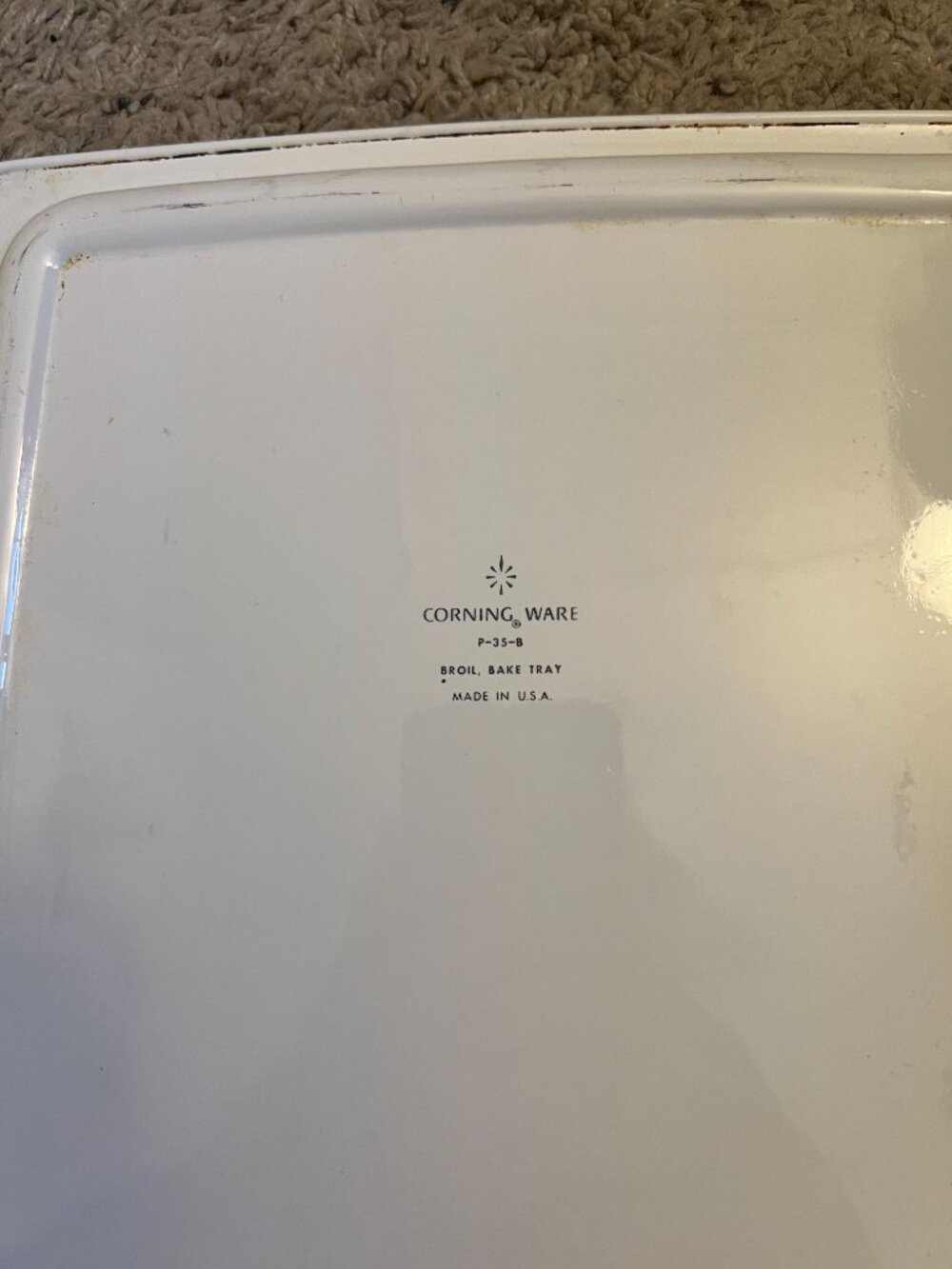 Corning Ware P‑35‑B Broil Bake Tray – 10" Oblong – Vintage USA - Picture 2 of 8